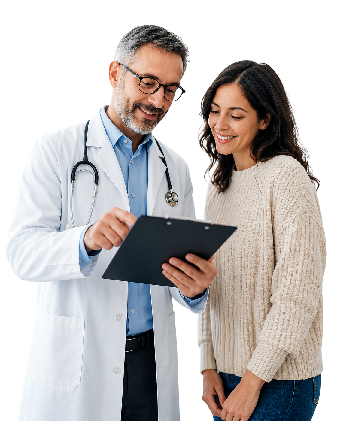 Doctor reviewing lab results with a patient