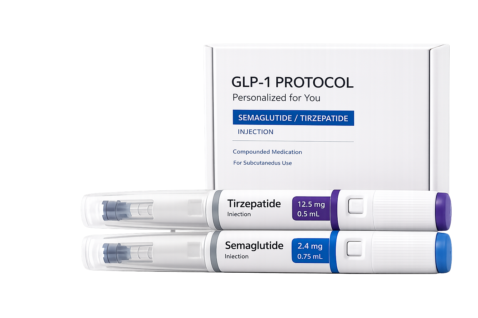 Semaglutide and tirzepatide GLP-1 injection pens