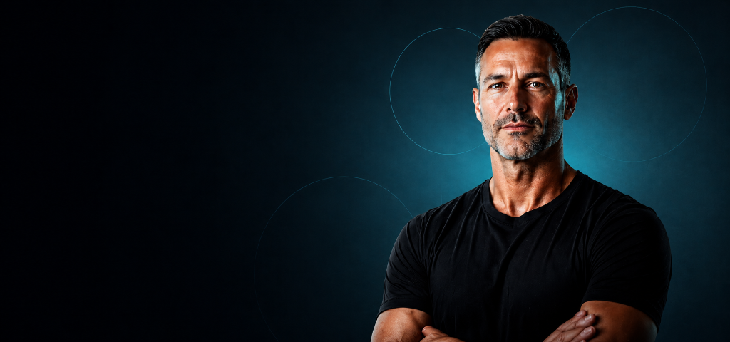 Male model representing vitality and hormone optimization